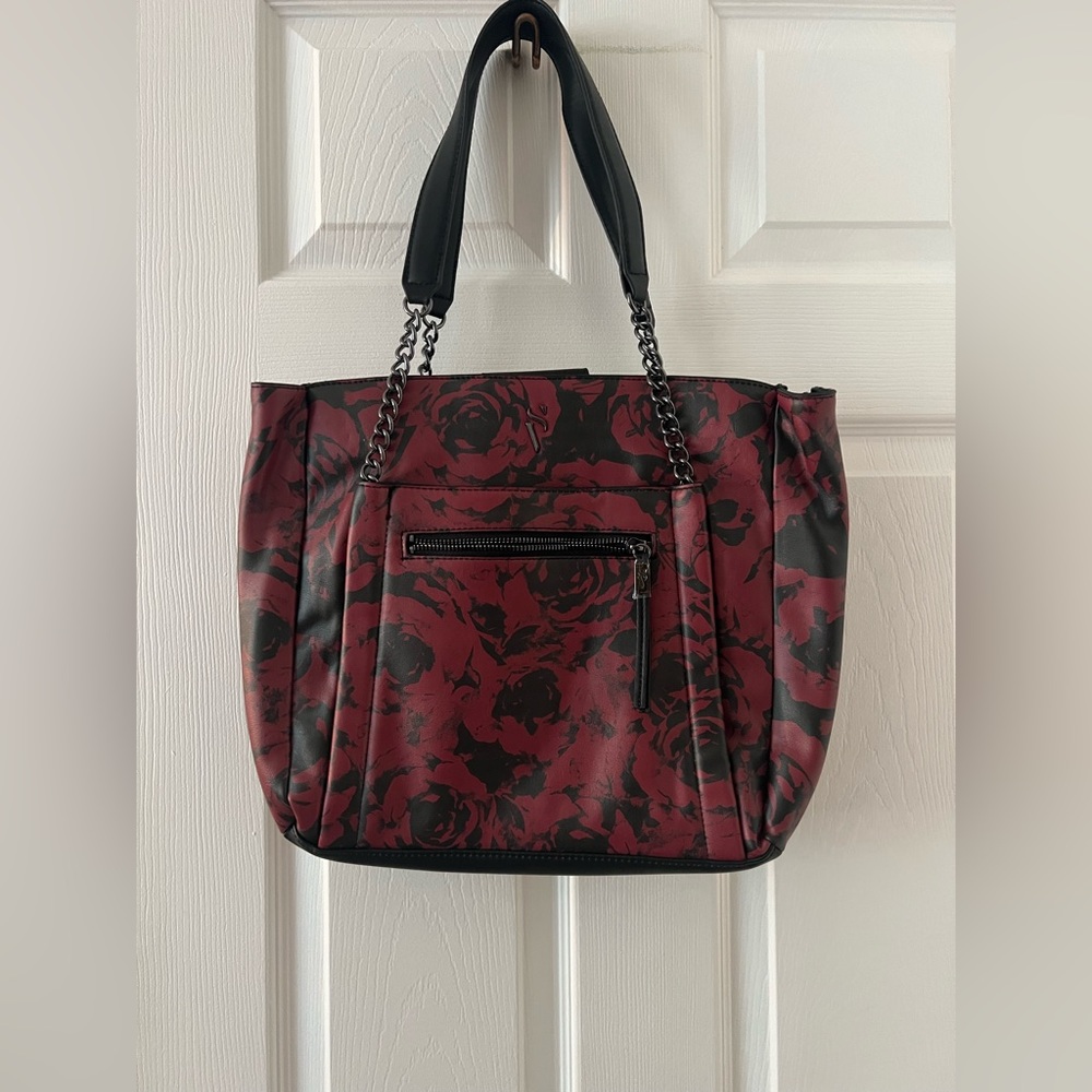 Simply Vera Wang Rockbridge Tote Bag Red Floral Print